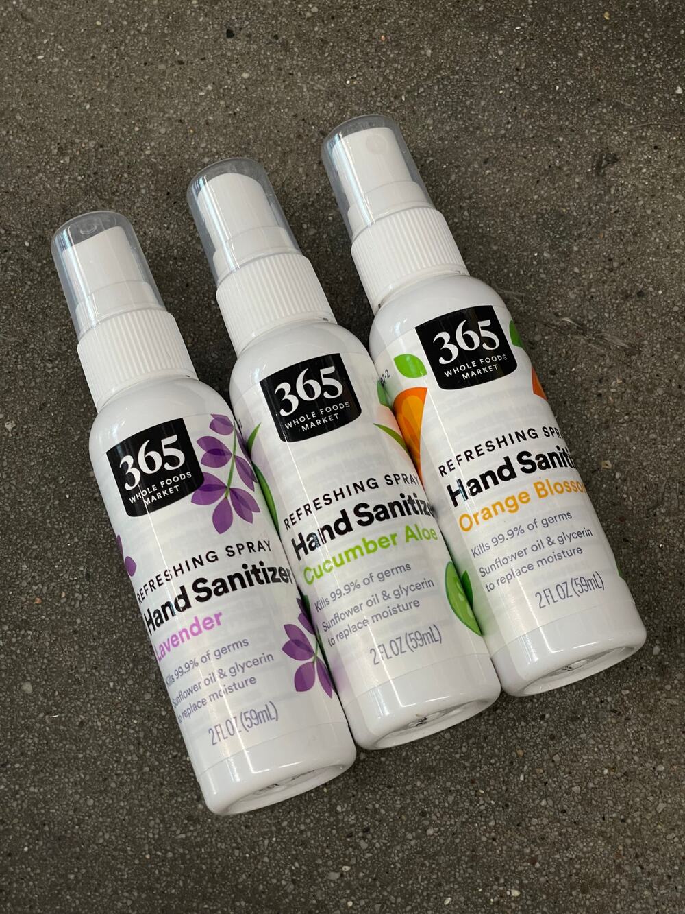 3x Whole Foods 365 — Hand Sanitizer Spray, Lavender Cucumber Aloe Orange Blossom